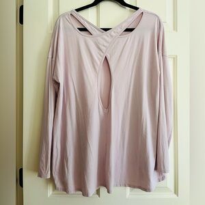 Lululemon Back Into It Long Sleeve Shirt cross back pink Pima Cotton